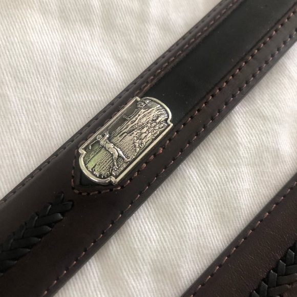NEW Brighton Mens  Leather belt GOLF theme,  size 49, 36,34 stock - Picture 5 of 6